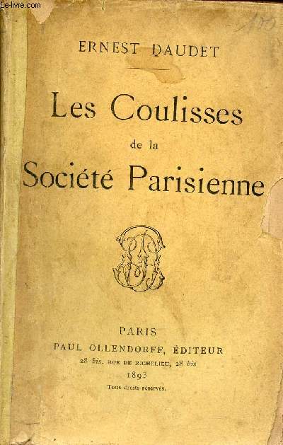 Les Coulisses de la Socit Parisienne.