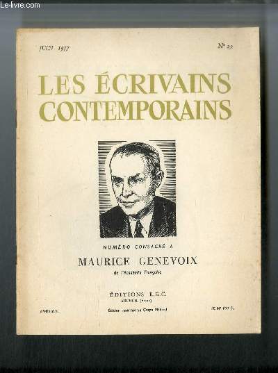 Les crivains contemporains n 29 - Maurice Genevoix par Lonce Peillard, Fatou Ciss