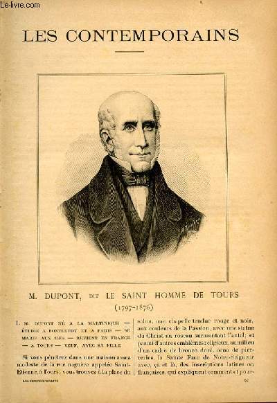 M. Dupont dit Le saint homme de Tours (1797-1876) LES CONTEMPORAINS N53