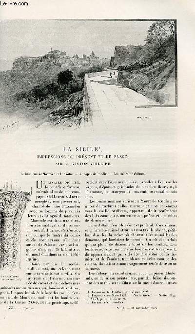 Le tour du monde - nouveau journal des voyages - livraison n1766,1767 et 1768 - La Sicile, impressions du prsent et du pass,par Gaston Vuillier.
