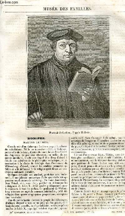 Le muse des familles - lecture du soir - 1re srie - livraison n11 - Biographie - Martin Luther.