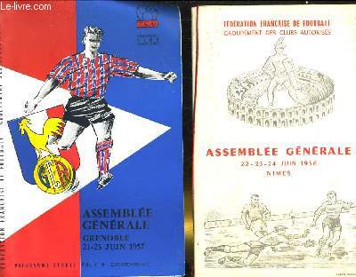 Lot de 2 programmes de l'Assemble gnrale. Assemble gnrale du 22-23-24 juin de club de Nmes et Assemble gnrale du 21-23 juin 1957 de Grenoble.