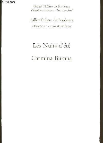 LES NUITS D'ETE SUIVI DE CARMINA BURANA.