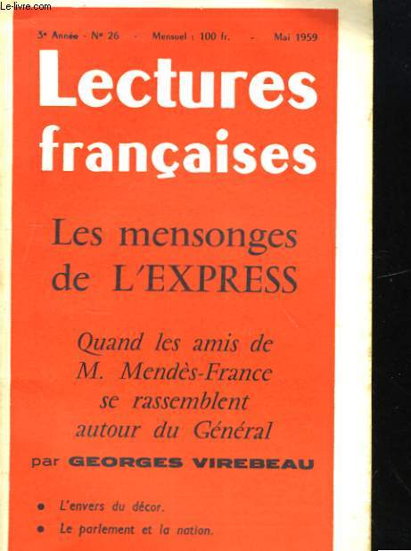 LECTURES FRANCAISES 3e ANNEE, N26. LES MENSONGES DE L'EXPRESS...