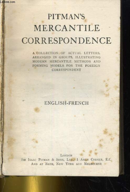 PITMAN'S MERCANTILE CORRESPONDENCE. ENGLISH-FRENCH