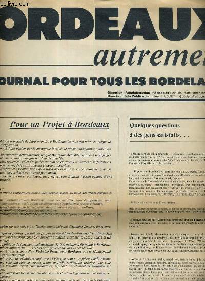 BORDEAUX AUTREMENT - N1 - UN JOURNAL POUR TOUS LES BORDELAIS