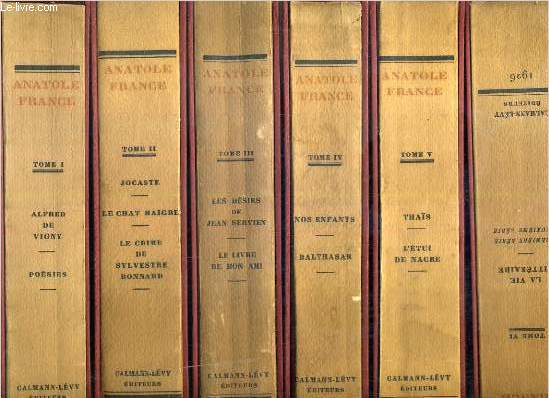 OEUVRES COMPLETES DE ANATOLE FRANCE - en 26 VOLUMES : du Tome 1er au tome 25 (MANQUE LE TOME 18) + 2 VOLUMES 