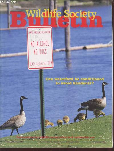 Wildlife Society Bulletin Volume 27 n1 : Can waterfowl be conditioned to avoid hadouts ? Sommaire : Effectiveness of color as an M-44 attractant for coyotes by J. Russell Mason - Capturing river otters : a comparison of Jancock and leg-hold traps etc.