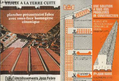 2 Brochures Etablissements Jean Fabre : Plancher prcontraint Fabre avec sous-face homogne cramique - Plancher prcontrant cramique Fabre