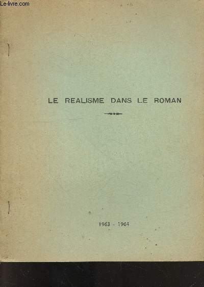 Le realisme dans le roman - 1963/1964