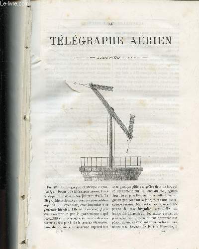 Extraits du livre Les merveilles de la science de Louis Figuier : Le tlgraphe arien.