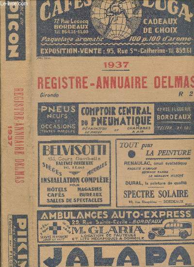 Agenda annuaire Delmas 1937 - gironde