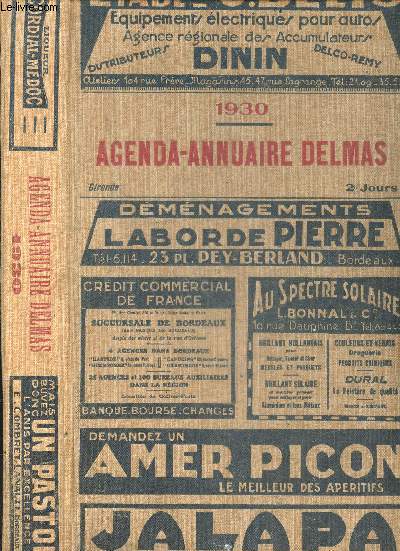 Agenda annuaire Delmas 1930 - gironde