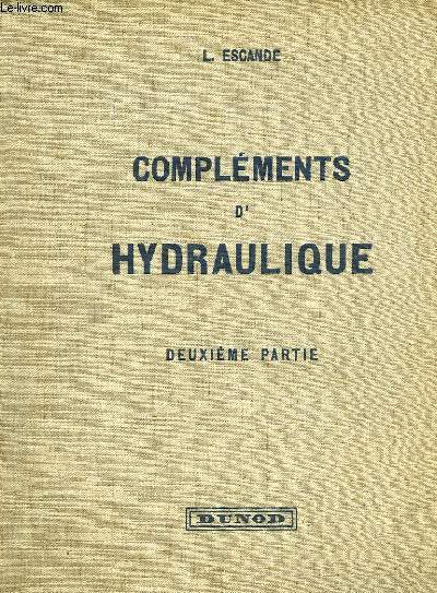 COMPLEMENTS D'HYDRAULIQUE - 2me PARTIE