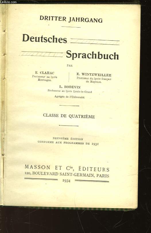 DEUTSCHES SPRACHBUCH - CLASSE DE 4