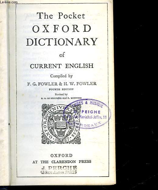 THE POKET OXFORD DICTIONARY OF CURRENT ENGLISH