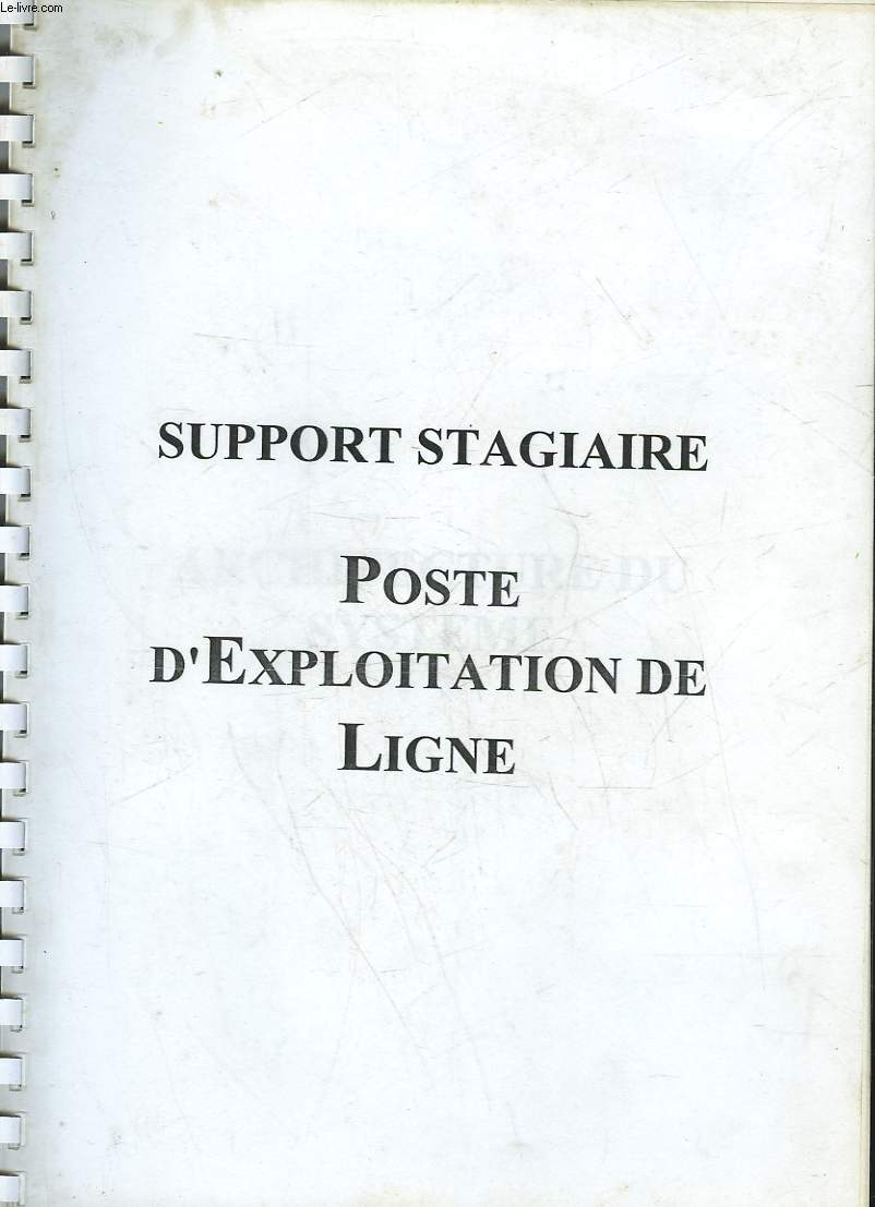 SUPPORT STAGIAIRE - RATP - POSTE D'EXPLOIRATION DE LIGNE