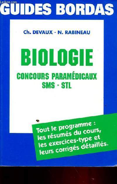 GUIDES BORDAS - BIOLOGIE - CONCOURS PARAMEDICAUX