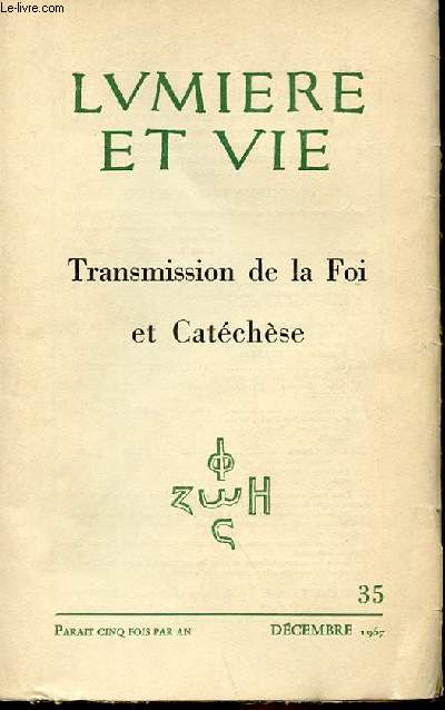 N 35 - TRANSMISSION DE LA FOI ET CATECHESE