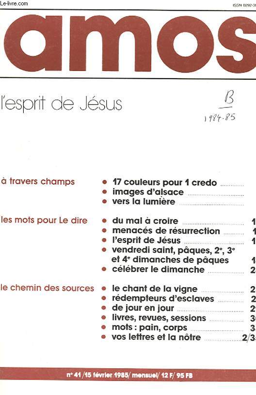 AMOS N 41 - L'ESPRIT DE JESUS