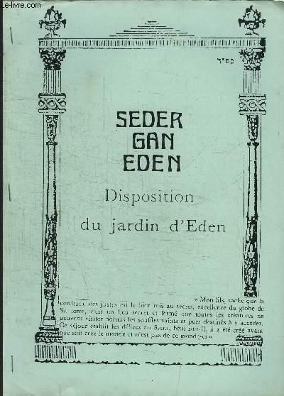 DISPOSITION DU JARDIN D EDEN