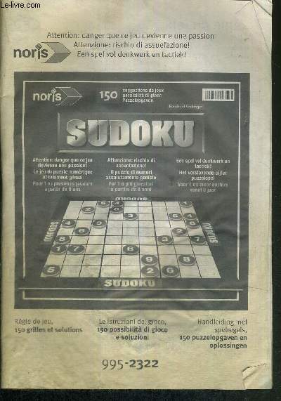 1 REGLE DE JEU : SUDOKU - 150 GRILLES ET SOLUTIONS