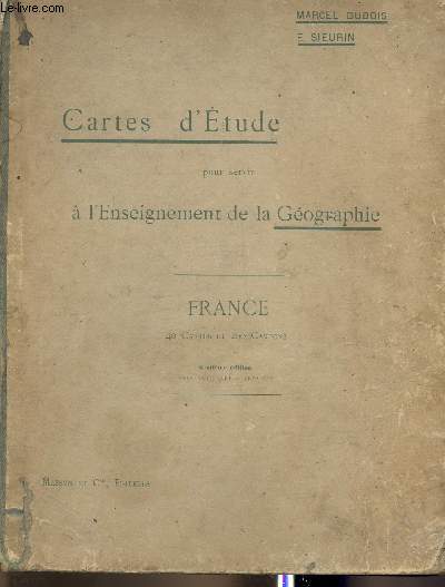 Cartes d'Etude pour servir  l'Enseignement de la Gographie- France