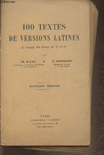 100 textes de versions latines  l'usage des lves de 4e et 3e
