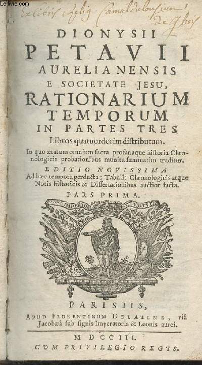 Aurelia Nensis e societate jesu rationarium temporum in partes tres- Tom 1