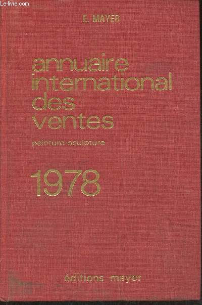 Annuaire international des ventes 1978- Peinture-Sculpture 1er janvier-31 dcembre 1977