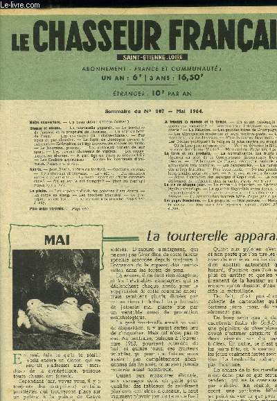 Le chasseur franais Saint-Etienne Loire n807, mai 1964 : La tourterelle apparait- Les avantages du 