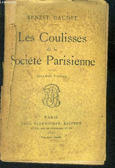 Les coulisses de la societe parisienne - 2eme edition