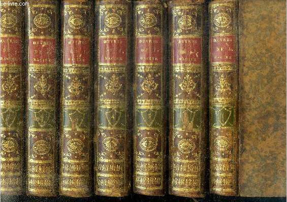 Oeuvres de jean racine - 7 volumes : tome 1 + 2 + 3 + 4 + 5 + 6 + 7 - Avec des commentaires de J. L. Geoffroy - COMPLET