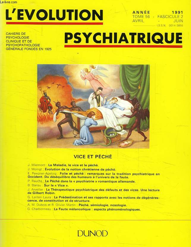 L'EVOLUTION PSYCHIATRIQUE, TOME 56, FASC. 2, AVRIL-JUIN 1991