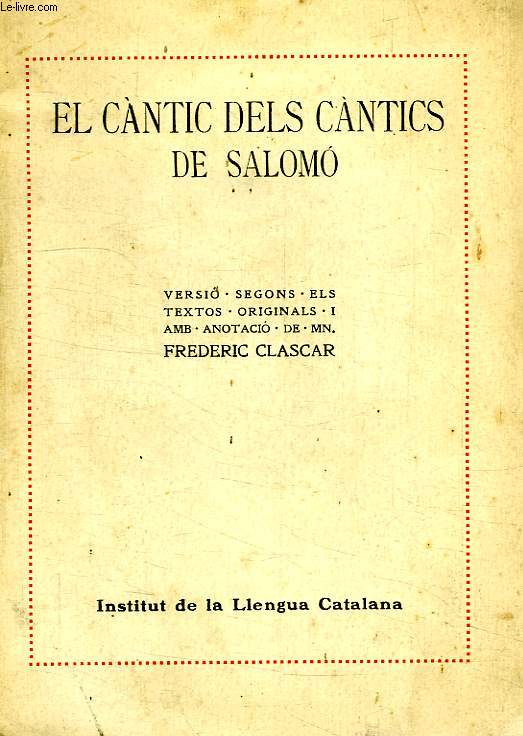 EL CANTIC DELS CANTICS DE SALOMO