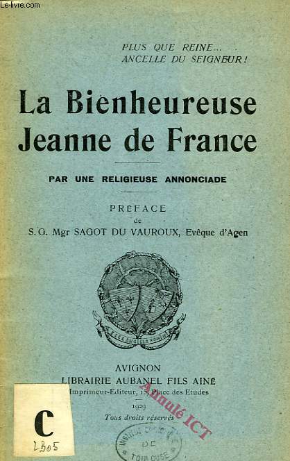 LA BIENHEUREUSE JEANNE DE FRANCE