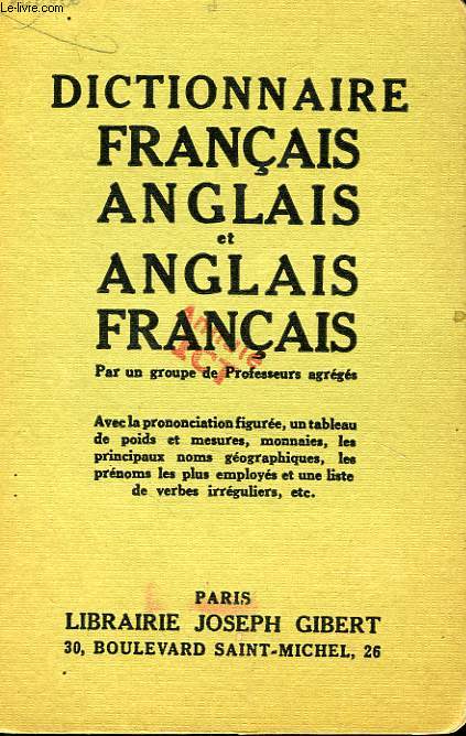 DICTIONNAIRE FRANCAIS-ANGLAIS ET ANGLAIS-FRANCAIS