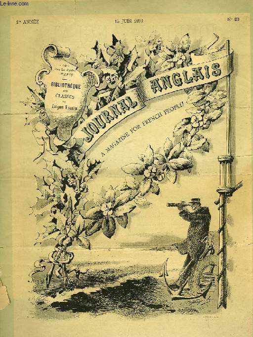 JOURNAL ANGLAIS, A MAGAZINE FOR FRENCH PEOPLE, 1re ANNEE, N 23, 15 JUIN 1893