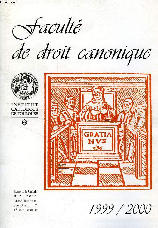 FACULTE DE DROIT CANONIQUE, 1999-2000