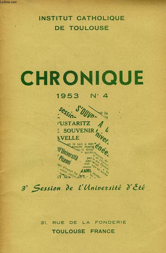 CHRONIQUE, N 4, 1953