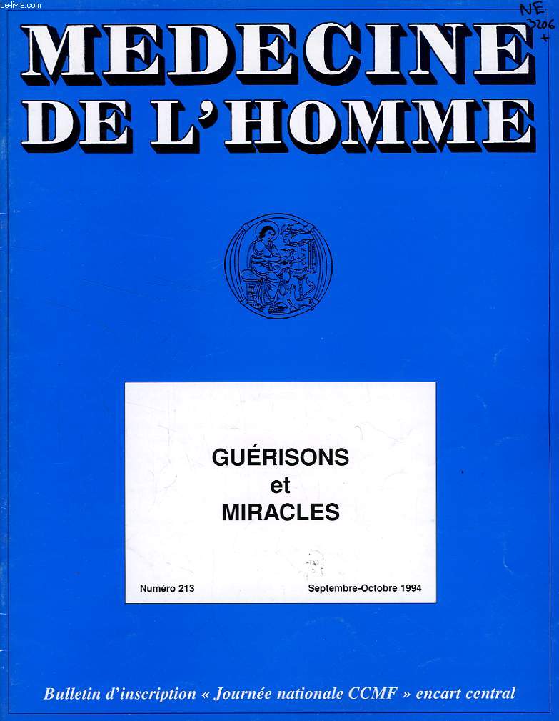 MEDECINE DE L'HOMME, N 213, SEPT.-OCT. 1994, REVUE DU CENTRE CATHOLIQUE DES MEDECINS FRANCAIS