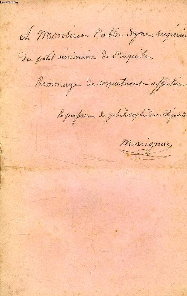 DISCOURS PRONONCE PAR M. MARIGNAC A LA DISTRIBUTION DES PRIX DU COLLEGE DE CASTRES, LE 13 AOUT 1852