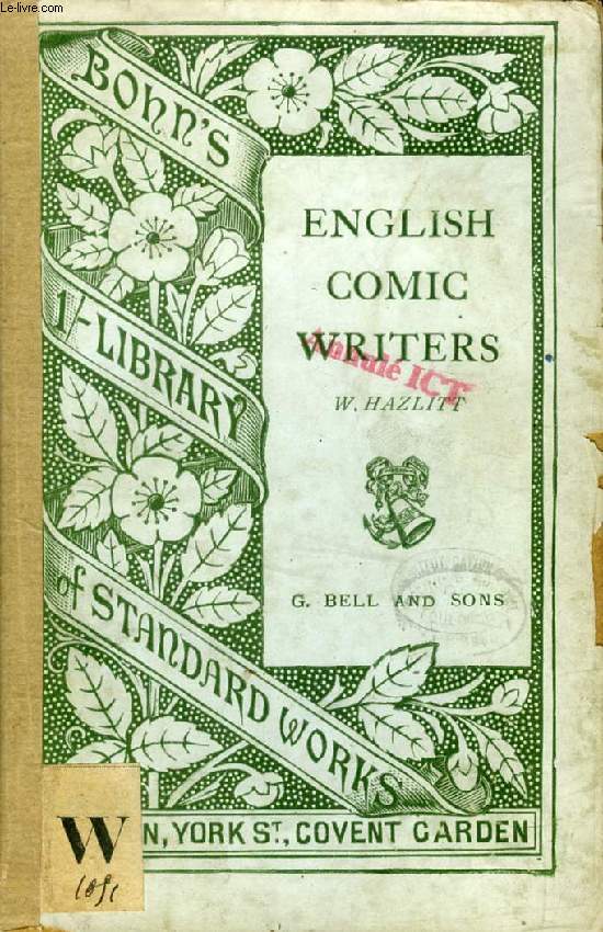 LECTURES ON THE ENGLISH COMIC WRITERS, DELIVERED AT THE SURREY INSTITUTION
