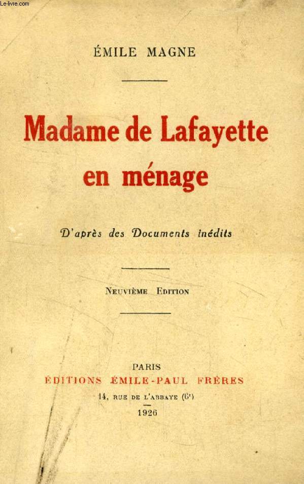 MADAME DE LAFAYETTE EN MENAGE