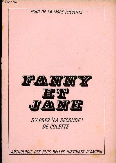 FANNY ET JANE - SUPPLEMENT A L ECHO DE LA MODE N 10