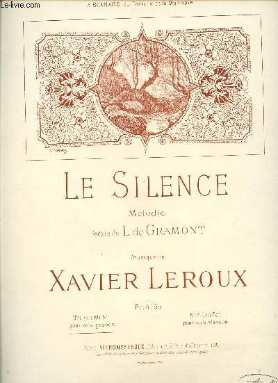 LE SILENCE - MELODIE - N1 EDITION POUR VOIX GRAVES