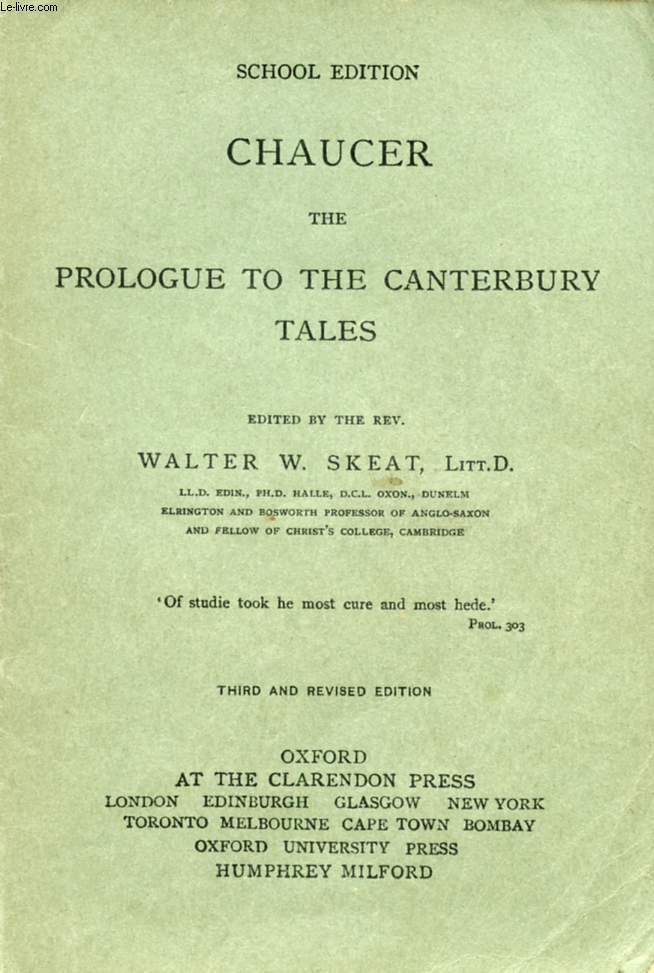 THE PROLOGUE TO THE CANTERBURY TALES
