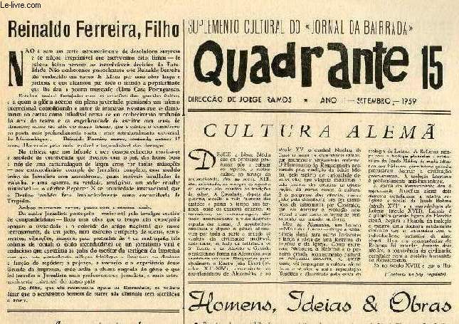 QUADRANTE, 10 NUM., 1959-1964, SUPLEMENTO CULTURAL DO JORNAL DA BAIRRADA