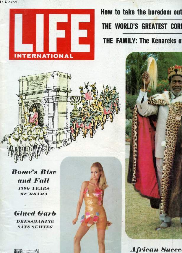 LIFE, INTERNATIONAL EDITION, VOL. 41, N 5, SEPT. 1966 (Contents: Cover. Rome's rise and fall; glued garb; African success story. Letters. On the problems of India and Rhodesia. Kenyatta of Kenya. The African rebel who went from prisoner to president...)