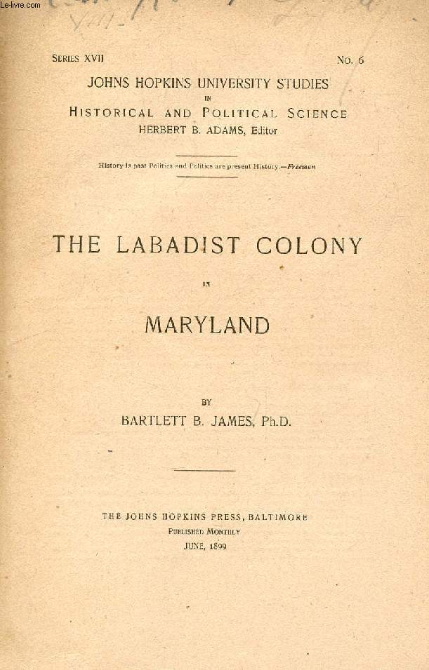 THE LABADIST COLONY IN MARYLAND
